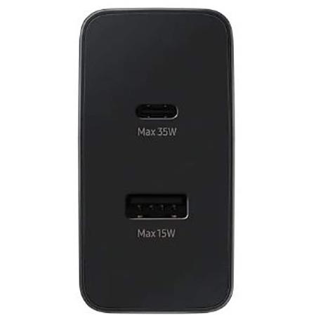 Samsung 35 W Adapter, Dual Port, Type-C & USB-A, Fast Charger, Compatible with Phones, Tablets, Black (Cable not Included)-2