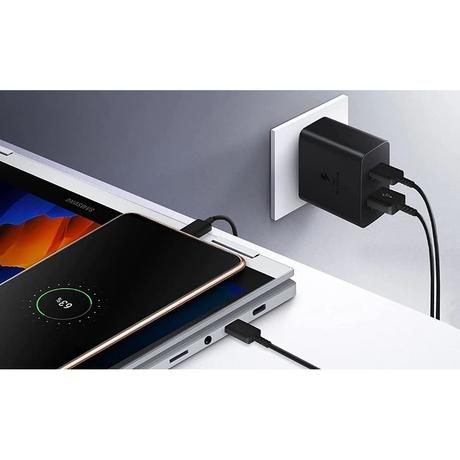 Samsung 35 W Adapter, Dual Port, Type-C & USB-A, Fast Charger, Compatible with Phones, Tablets, Black (Cable not Included)-4