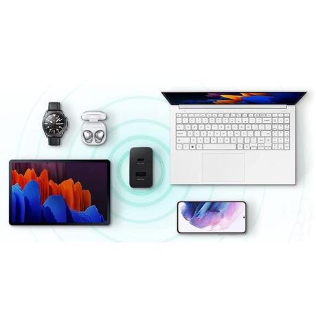 Samsung 35 W Adapter, Dual Port, Type-C & USB-A, Fast Charger, Compatible with Phones, Tablets, Black (Cable not Included)-5