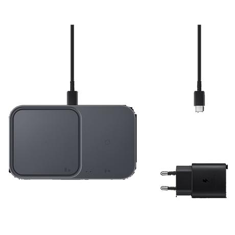 Samsung 15 Watts Fast Charging Support Wireless Mobile Phone Charger, LED Lights, Built-in Cooling System, Simultaneously Power Up Two Device, Dark Gray-6