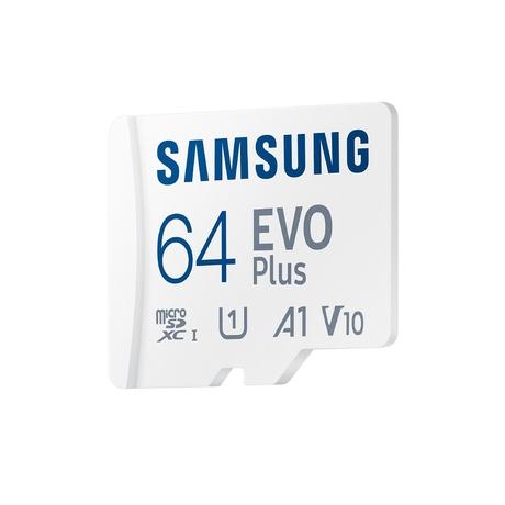 Samsung EVO Plus 64GB microSDXC UHS-I U1 130MB/s Full HD & 4K UHD Memory Card with Adapter-1