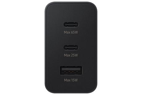 Samsung 65 W Adapter, Superfast charger, triple Ports 1 USB A, 2 Type C, Charging Indicator, Compatible with Phone, Tablet and Laptop, Black-2