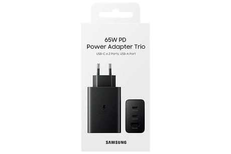 Samsung 65 W Adapter, Superfast charger, triple Ports 1 USB A, 2 Type C, Charging Indicator, Compatible with Phone, Tablet and Laptop, Black-3