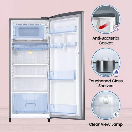Samsung 183 L 3 Star Digital Inverter Direct Cool Single Door Refrigerator (RR20C1723S8/HL, Silver, Elegant Inox)-3