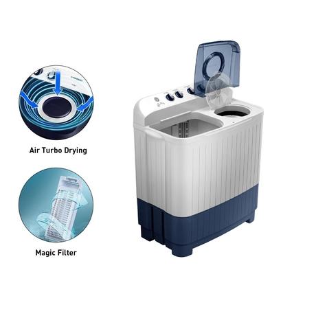 Samsung 7 kg Semi Automatic, Double Storm Pulsator, Air Turbo Drying, Magic Filter, Blue, 5 Star (WT70C3200LL)-1