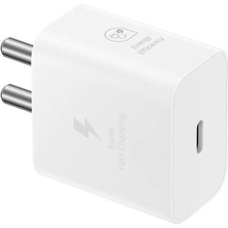 Samsung 25 W Adapter, Type-C, Fast Charging, Zero Standby Power Consumption, GAN Technology, Without Cable, White-4