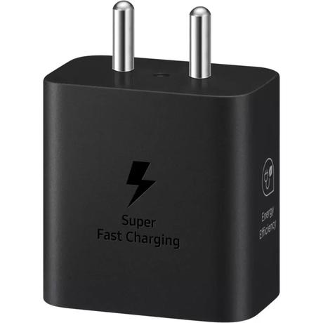 Samsung 25 W Adapter, Type-C, Fast Charging, Zero Standby Power Consumption, GAN Technology, Without Cable, Black-1