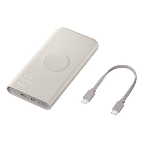 Samsung Galaxy 25 W 10000 mAh Wireless Power Bank, 2 Type-C ports, Wireless Charging Output, Charge 3 Devices Simultaneously (2 wired + 1 wireless), Type-C to Type-C Cable Included, Original, Grey-5