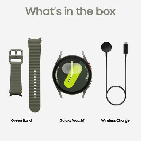 Samsung Galaxy Watch 7 40 mm Bluetooth + LTE Smart Watch, 3nm Processor, Dual GPS, Sapphire Glass & Armour Aluminum, 5ATM & IP68, HR, SpO2, BP & ECG Monitor, Green, SM-L305FZGAINS-10