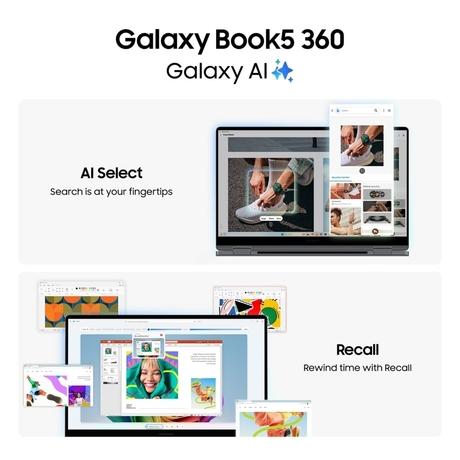 Samsung Galaxy Book5 360 NP750QHA-LG3IN Notebook Laptop (Intel Core Ultra 7/16 GB/1 TB SSD/Intel Arc Graphics/Windows 11 Home/MSOffice/AMOLED ), 39.62 cm - 15.6 inch, Grey-1