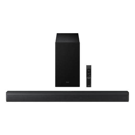 Samsung 370 W 3.1 ch Soundbar with Dolby Audio, DTS Virtual:X, Q-Symphony, Center Speaker, 3D surround sound, HDMI ARC, Optical In, Bluetooth, USB, Wireless Subwoofer (HW-B650F/XL, Black)-0