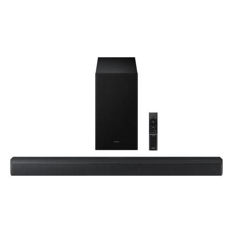 Samsung 370 W 3.1 ch Soundbar with Dolby Audio, DTS Virtual:X, Q-Symphony, Center Speaker, 3D surround sound, HDMI ARC, Optical In, Bluetooth, USB, Wireless Subwoofer (HW-B650F/XL, Black)-0