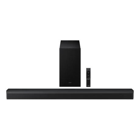 Samsung 400 W 5.1 ch Soundbar with Dolby Audio, DTS Virtual:X, Q-Symphony, Center Speaker, 3D surround sound, HDMI ARC, Optical In, Bluetooth, USB, Wireless Subwoofer (HW-B750F/XL, Black)-0