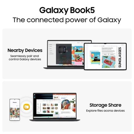 Samsung Galaxy Book5 NP750XHD-KD1IN Standard Laptop (AI enabled Intel Core Ultra 5 225U/16 GB/512 GB/Intel Graphics/Windows 11 Home/MS Office Home & Student 2024, Galaxy Ecosystem Apps/Full HD), 39.62 cm - 15.6 inch, Gray-5
