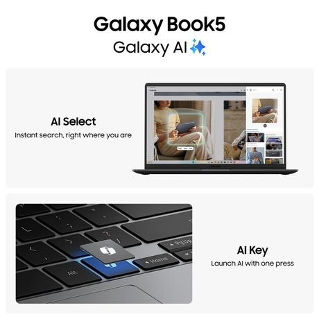 Samsung Galaxy Book5 NP750XHD-KD4IN Standard Laptop (AI enabled Intel Core Ultra 7 255U/32 GB/1 TB PCI-E Gen4/Intel Graphics/Windows 11 Home/MS Office Home & Student 2024, Galaxy Ecosystem Apps/Full HD), 39.62 cm - 15.6 inch, Gray-2