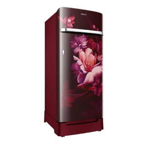 Samsung 215 L 5 Star Direct Cool Single Door Refrigerator, RR23H2H35RZ, Midnight Blossom Red, Base Stand , Garo Handle-2