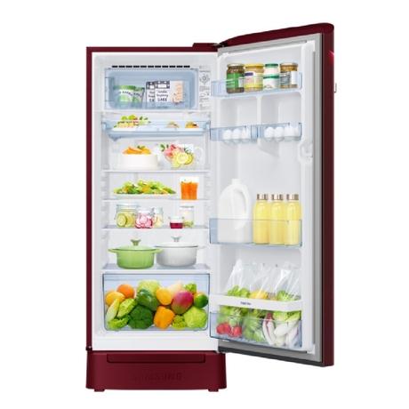 Samsung 215 L 5 Star Direct Cool Single Door Refrigerator, RR23H2H35RZ, Midnight Blossom Red, Base Stand , Garo Handle-3