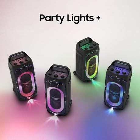 Samsung 240 W Bluetooth Party Sound Tower with in-Built Battery, 18 Hours of Playtime, Party Lights +, Grip & Roll, Splashproof IPX4, Waveguide, USB Input, 3.5 mm Jack, (MX-ST50F/XL, Black)-3