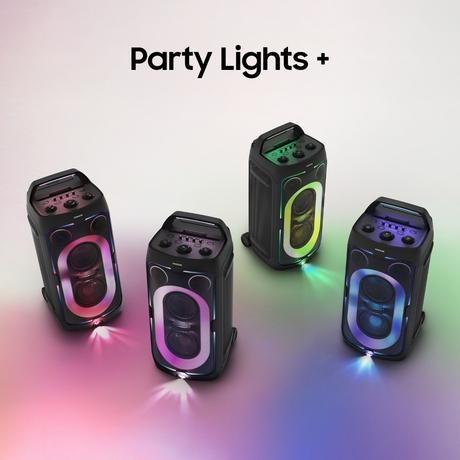 Samsung 240 W Bluetooth Party Sound Tower with in-Built Battery, 18 Hours of Playtime, Party Lights +, Grip & Roll, Splashproof IPX4, Waveguide, USB Input, 3.5 mm Jack, (MX-ST50F/XL, Black)-3