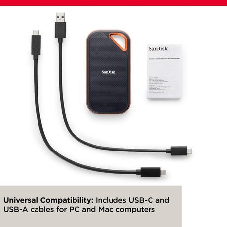 SanDisk E81 1TB Extreme Pro Portable SSD 2000MB/s R/ W, Upto 3 meter drop protection with IP65 water and dust resistance, Metal Enclosure, PC, MAC & TypeC Smartphone Compatible, 5Y Warranty,External SSD-3
