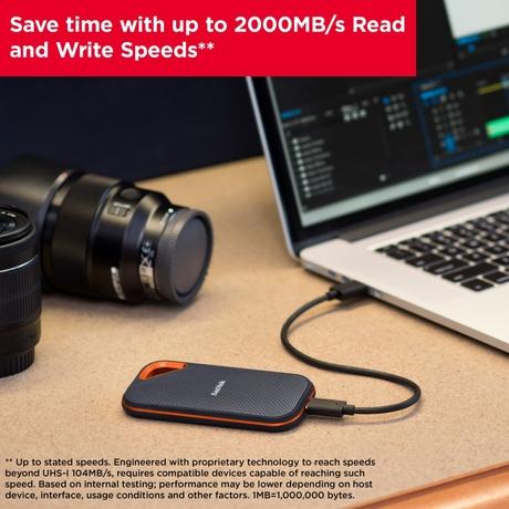 SanDisk E81 1TB Extreme Pro Portable SSD 2000MB/s R/ W, Upto 3 meter drop protection with IP65 water and dust resistance, Metal Enclosure, PC, MAC & TypeC Smartphone Compatible, 5Y Warranty,External SSD-4