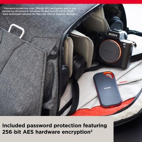 SanDisk E81 1TB Extreme Pro Portable SSD 2000MB/s R/ W, Upto 3 meter drop protection with IP65 water and dust resistance, Metal Enclosure, PC, MAC & TypeC Smartphone Compatible, 5Y Warranty,External SSD-6