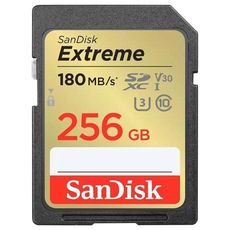 SanDisk Extreme SD UHS I 256GB Card for 4K Video for DSLR and Mirrorless Cameras 180MB/s Read & 130MB/s Write-0
