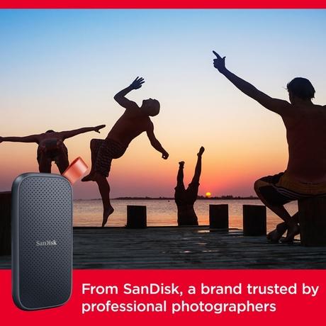 Sandisk E30 1TB Portable SSD, 800MB/s R, USB 3.2 Gen 2, Rugged SSD with Upto 2 Meter Drop Protection, Type-C to Type-A Cable, PC & Mac Compatible, 3 Y Warranty, External SSD-4
