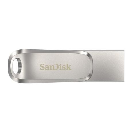 SanDisk Mobile Pen Drive Luxe 128 GB, USB Type A & USB C Connector, Up to 400 MB/sec, Silver-1