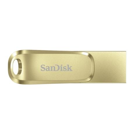 SanDisk Mobile Pen Drive Luxe 512 GB, USB Type A & USB C Connector, Up to 400 MB/sec, Gold-1