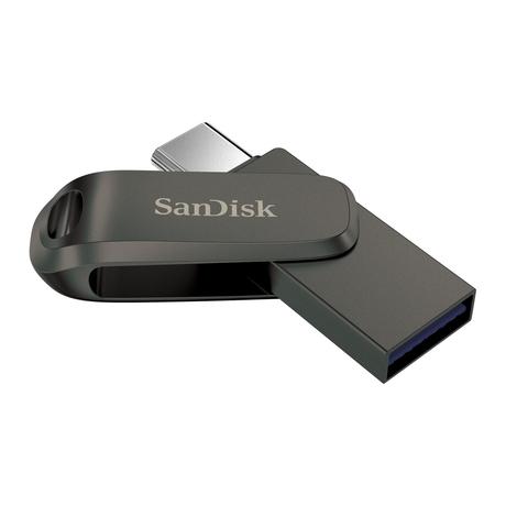 SanDisk Mobile Pen Drive Luxe 128 GB, USB Type A & USB C Connector, Up to 400 MB/sec, Grey-0