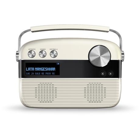 Saregama Carvaan Hindi - Portable Music Player with 5000 Preloaded Songs, FM/BT/AUX (Porcelain White)-0