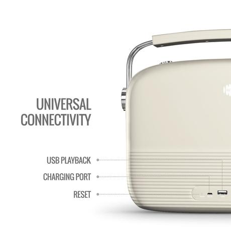 Saregama Carvaan Hindi - Portable Music Player with 5000 Preloaded Songs, FM/BT/AUX (Porcelain White)-2