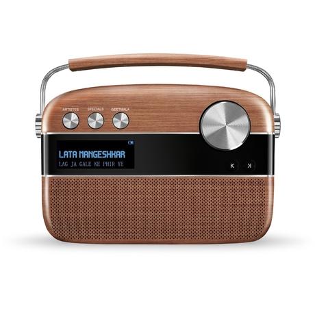 Saregama Carvaan Hindi - Portable Music Player with 5000 Preloaded Songs, FM/BT/AUX (Oak Wood Brown)-0