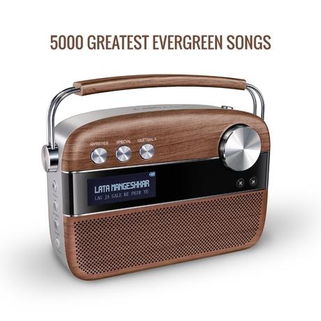 Saregama Carvaan Hindi - Portable Music Player with 5000 Preloaded Songs, FM/BT/AUX (Oak Wood Brown)-1