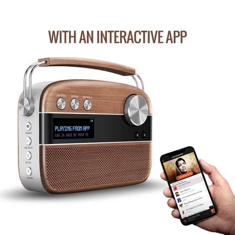 Saregama Carvaan Hindi - Portable Music Player with 5000 Preloaded Songs, FM/BT/AUX (Oak Wood Brown)-8