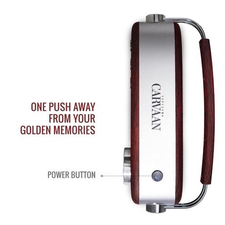 Saregama Carvaan Hindi - Portable Music Player with 5000 Preloaded Songs, FM/BT/AUX (Cherrywood Red)-4