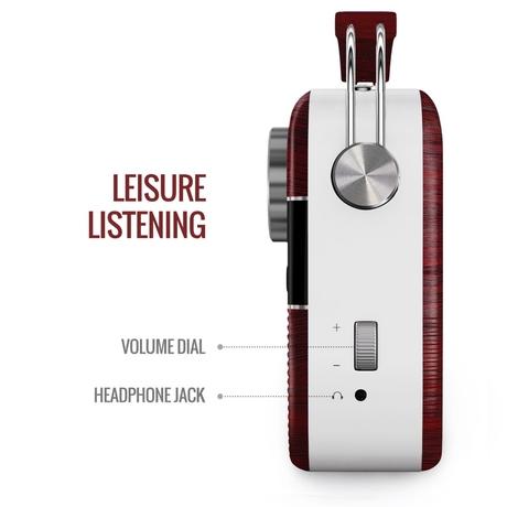 Saregama Carvaan Hindi - Portable Music Player with 5000 Preloaded Songs, FM/BT/AUX (Cherrywood Red)-5