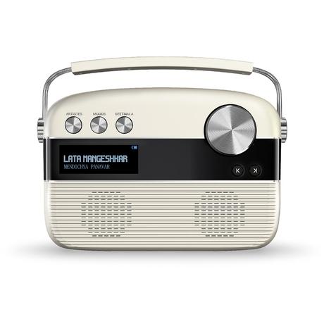 Saregama Carvaan Marathi - Portable Music Player with 5000 Preloaded Songs, FM/BT/AUX (Porcelain White)-0