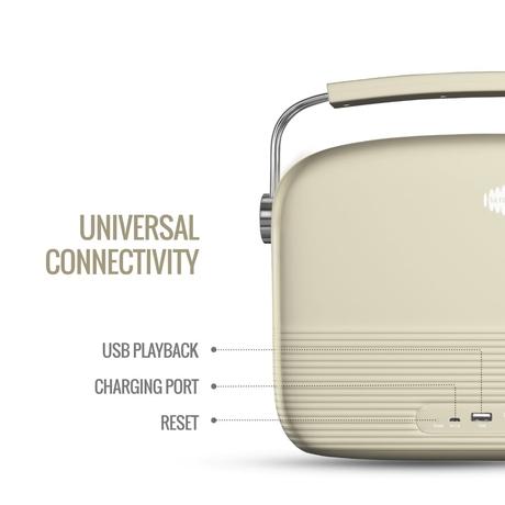 Saregama Carvaan Marathi - Portable Music Player with 5000 Preloaded Songs, FM/BT/AUX (Porcelain White)-3