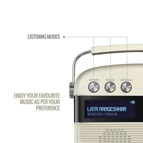 Saregama Carvaan Marathi - Portable Music Player with 5000 Preloaded Songs, FM/BT/AUX (Porcelain White)-6