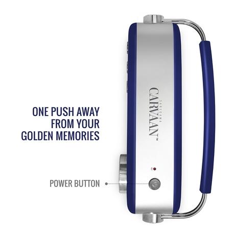 Saregama Carvaan Premium Hindi - Portable Music Player with 5000 Preloaded Songs, FM/BT/AUX (Royal Blue)-4