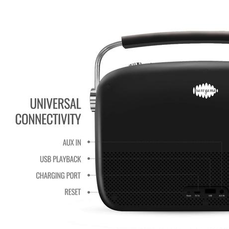Saregama Carvaan Wifi Hindi 5000 Pre-Loaded Songs with Podcast, FM/BT/AUX (Classic Black)-3