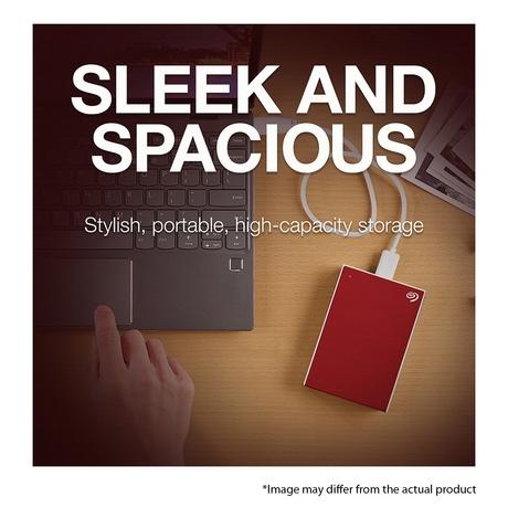 Seagate One Touch 1 TB External HDD with Password Protection - Red, for Windows and Mac, with 3 Year Data Recovery Services, and 4 Months Adobe CC Photography (STKY1000403)-1