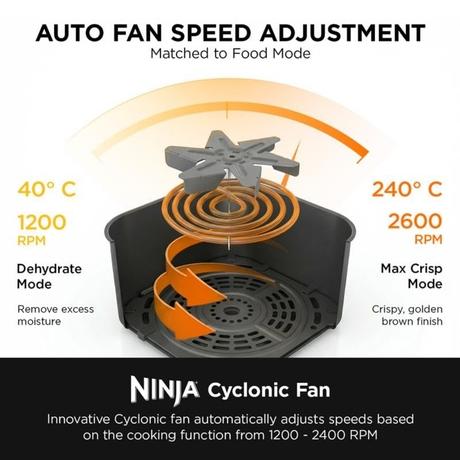 Ninja Double Stack 7.6 L Air Fryer, Black, SL300IN-4