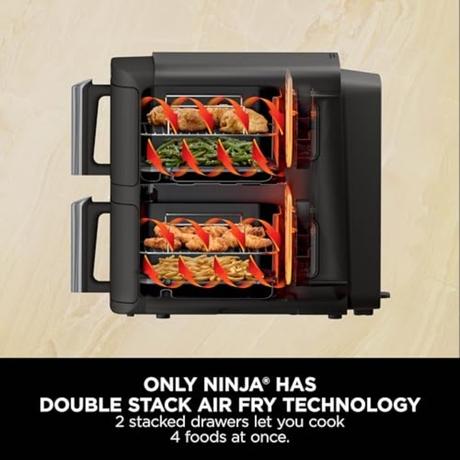 Ninja Double Stack 7.6 L Air Fryer, Black, SL300IN-6