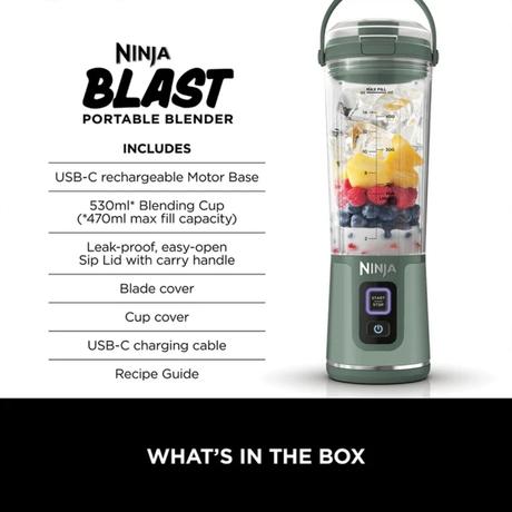 Ninja Blast Portable Cordless Blender, Cranberry Red, BC151INCR-1
