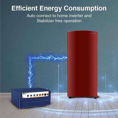 Sharp 187 L 2 Star Direct Cool Single Door Refrigerator, Solid Red, SJ-DF207N2-PRS-3