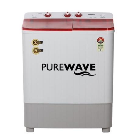 Sharp PureWave 7 Kg Top Load Semi-Automatic Washing Machine, ES-SD70NB-PR, Ruby Red-0