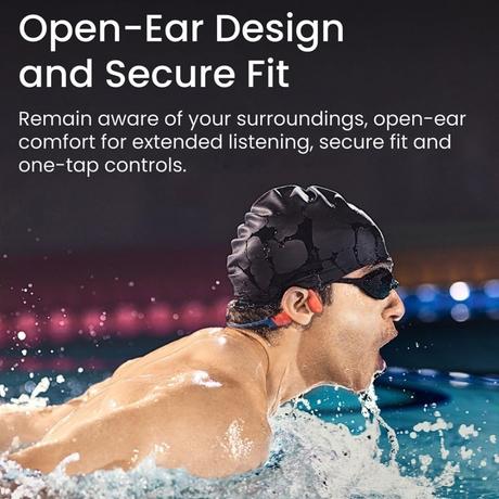 SHOKZ Bluetooth Headphone Open Swim Pro, Red-2